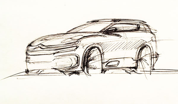 沟通会上，天逸设计师之一顺手画的天逸草稿