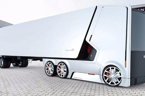 这是传说中的奥迪无人卡车亮瞎你的眼！