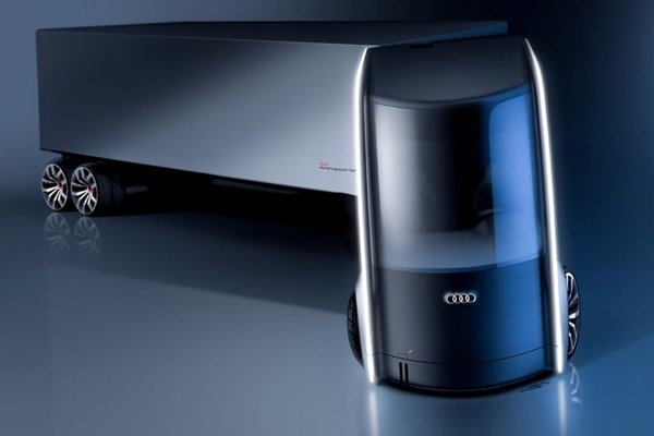 这是传说中的奥迪无人卡车亮瞎你的眼！