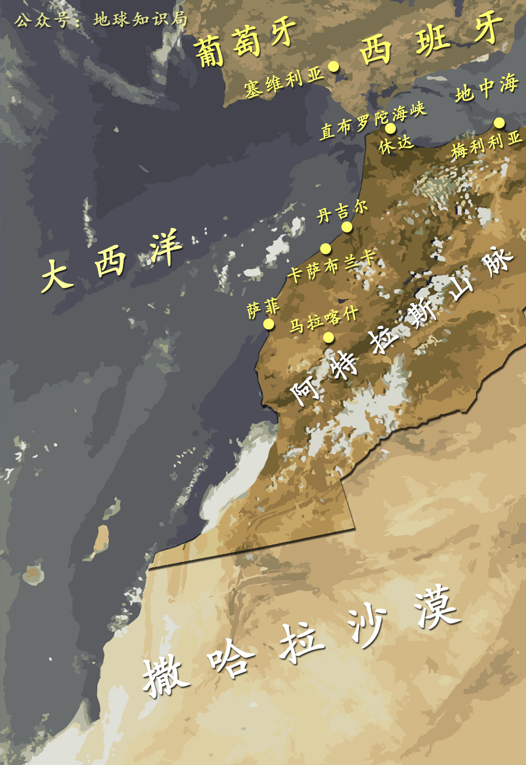 挺大的绿洲和大城市基本不在阿特拉斯山以北熟悉北非地理的读者会知道