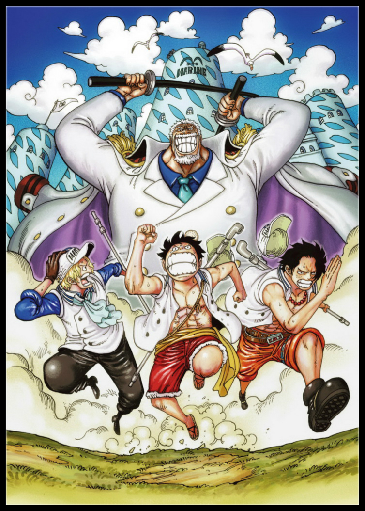 路飞艾斯萨博按照卡普的计划成为了三大将世界上将再无海贼