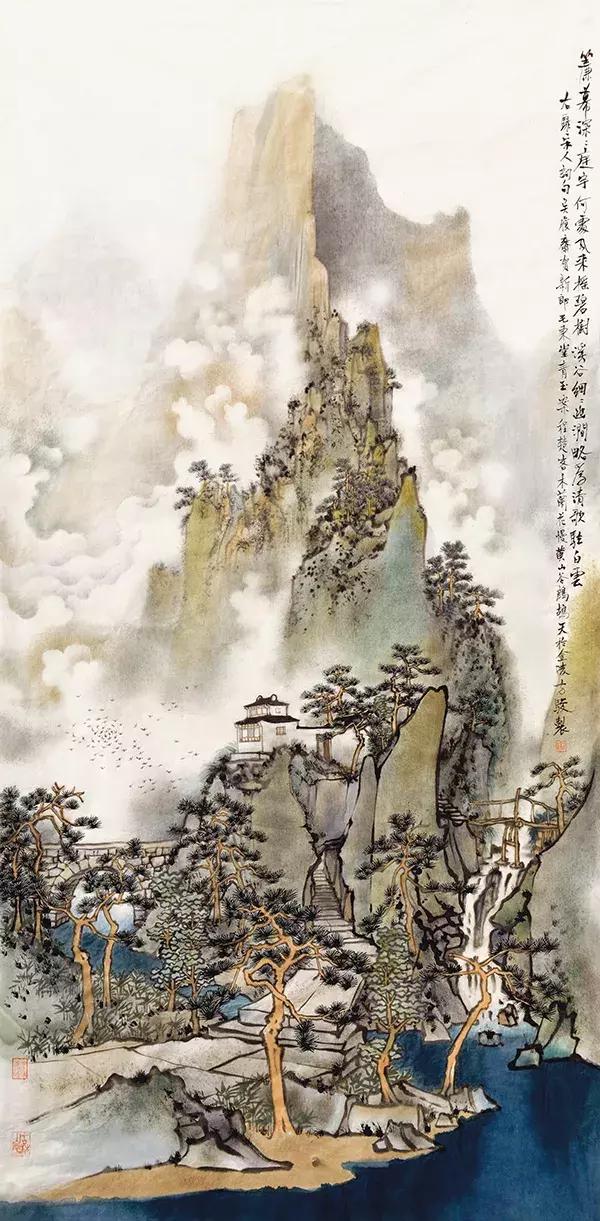 纸本设色 92cmx52cm 2007文章来源于头条号:陈会衡山水画工作室如有