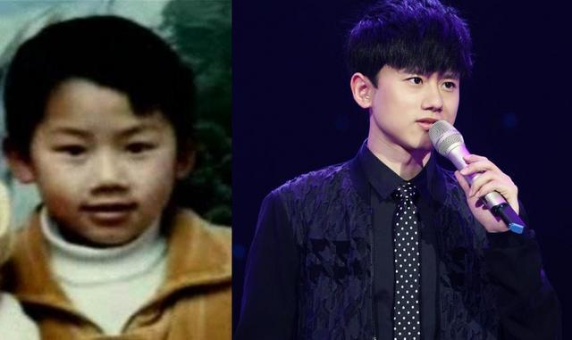 小时候的他脸上肉肉的,并不胖,不过张杰是易胖体质,很爱吃,成名后也不