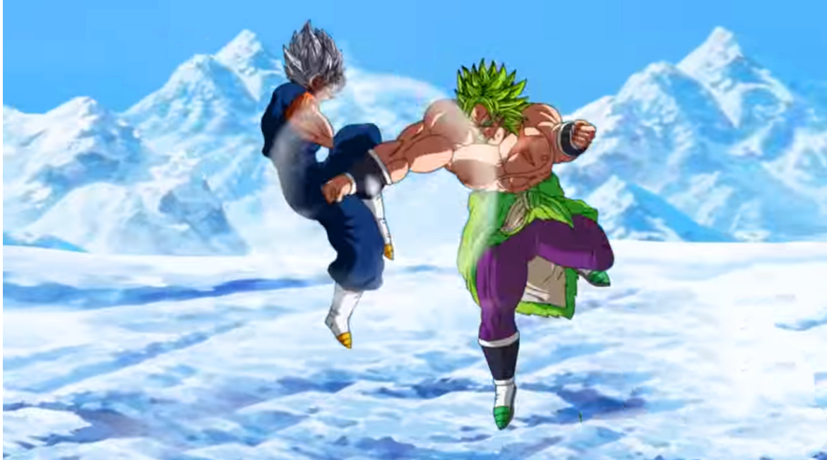 龙珠超不败神话终结自在极意功贝吉特被布罗利按在地上摩擦