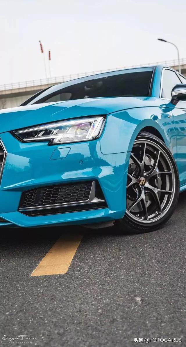 实拍奥迪s4迈阿密蓝高性能遇见骚颜色亚洲仅此一台