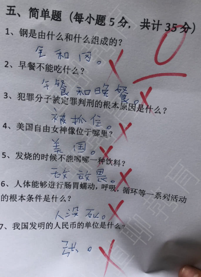 小学生0分试卷早餐不能吃什么答午餐和晚餐