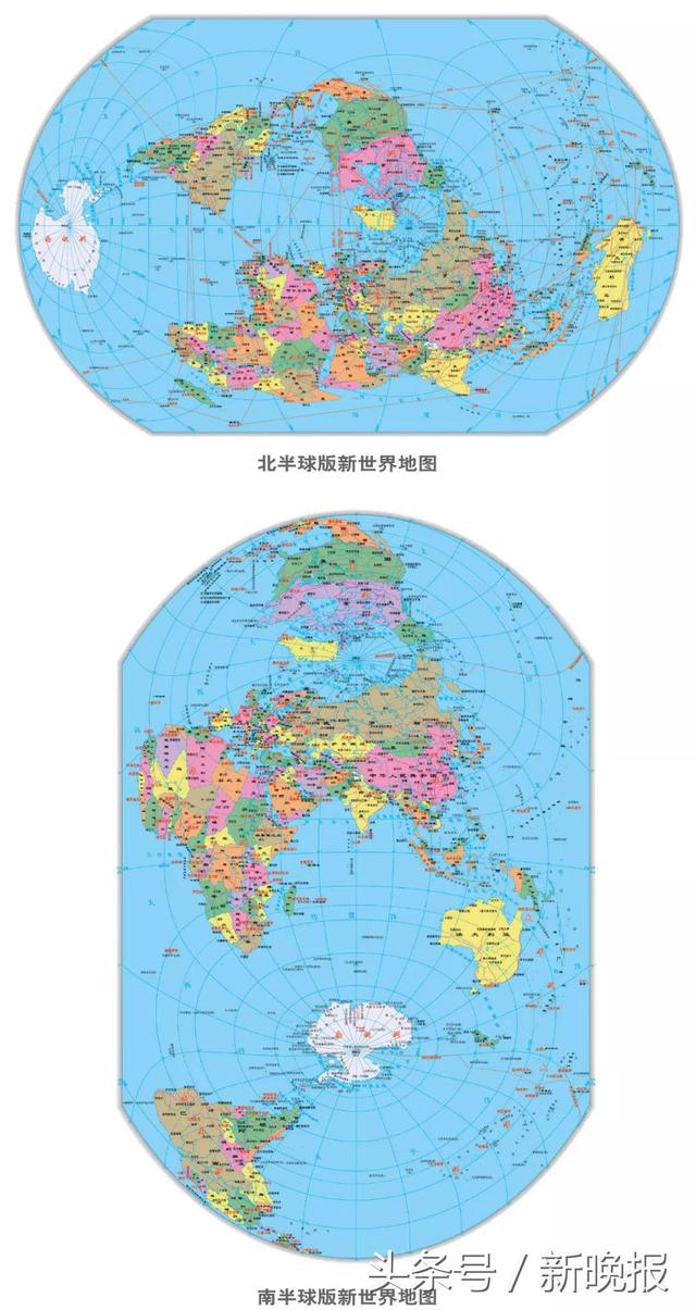 图 / 郝晓光照这种切法画出的北半球版世界地图把世界上任何一个大陆