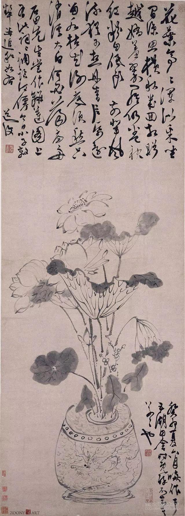 明 陈道复《瓶莲图》