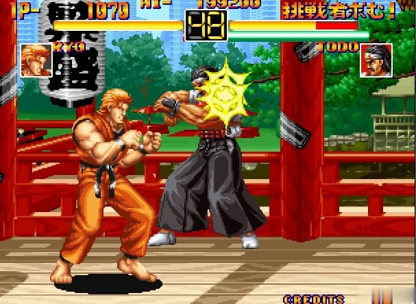 在"始祖"的续作,街头霸王二代中,双方血条的位置改为并列,中间为计时