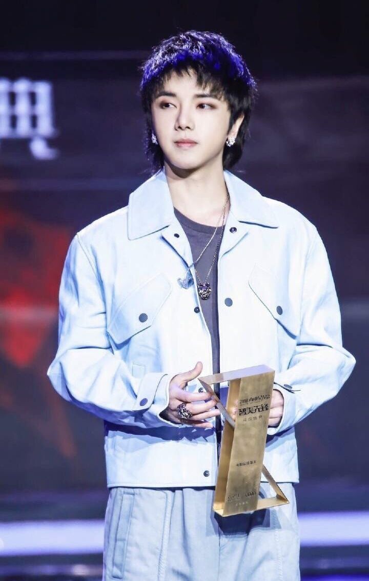 华晨宇上台领奖,手拿奖杯的姿势太抢镜,奖杯有这么冻手吗?