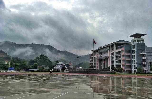 雨后的校园,却是另外一种景色 手机拍照,带你走进田林初级中学