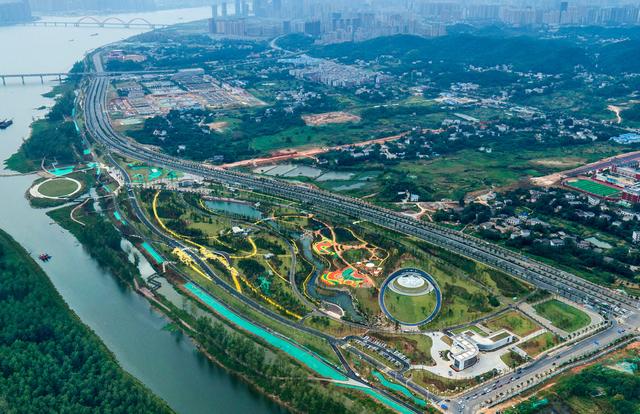 长沙望城月亮岛金星北区域10月最新建设进展航拍大熊看楼