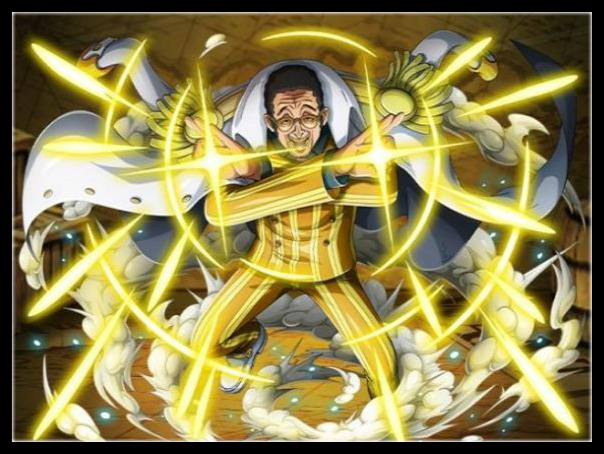 黄猿依靠【闪闪果实】成为了海军大将,因为他太依赖恶魔果实,而被前任