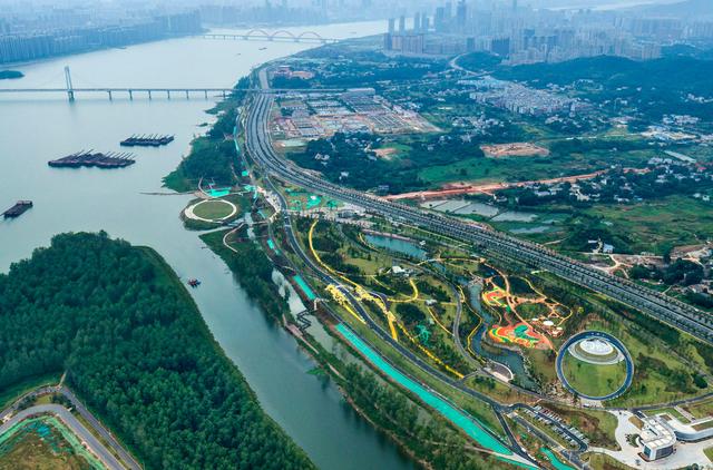 长沙望城月亮岛金星北区域10月最新建设进展航拍大熊看楼