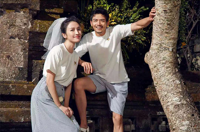 小包总杨烁和妻子补办婚礼,这婚纱照画风,一不小心就歪了