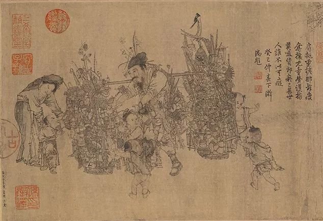 李嵩在图中就描绘了这样一幅场景.