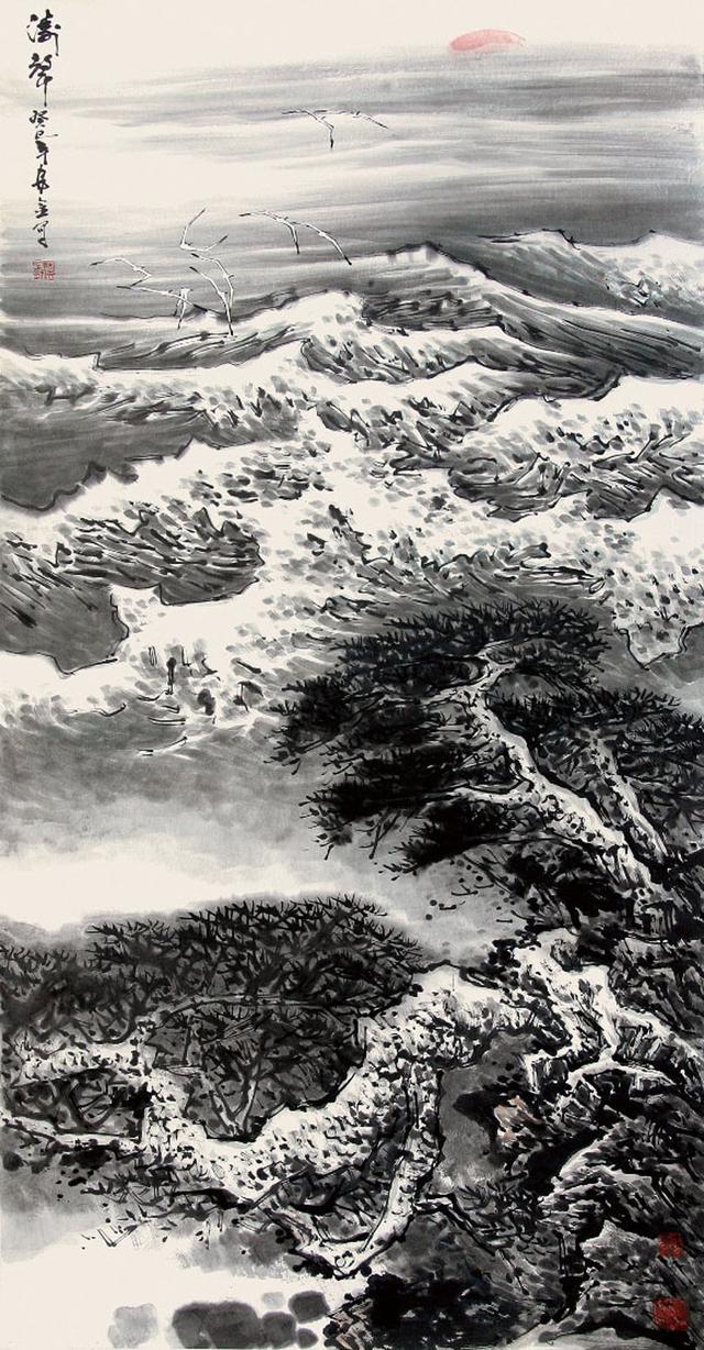 水墨大海,可以观,可以听!——山东陶安金作品赏析!