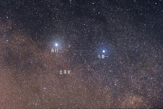 距离太阳最近的恒星比邻星半人马座星