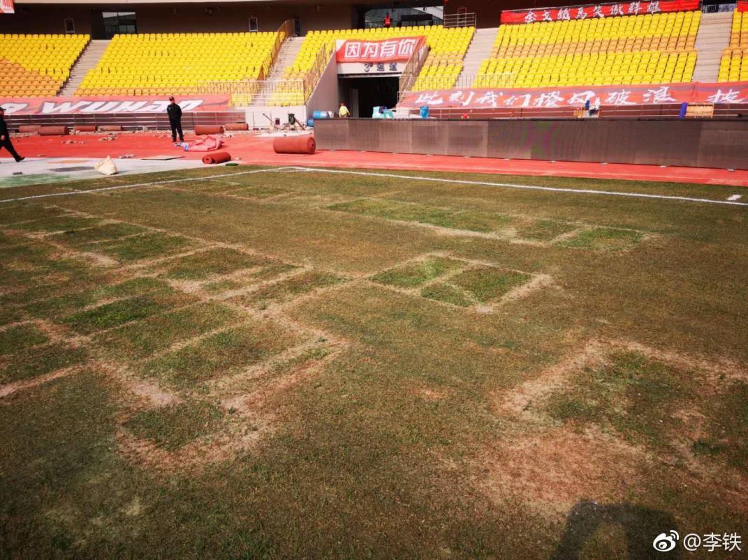 武汉卓尔主场用绿油漆给草皮染色?别让别有用