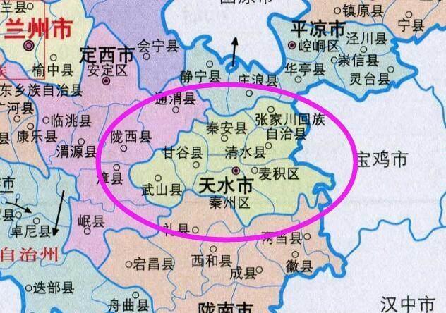 天水市五县两区地图图片