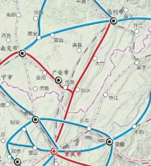 这是一条起始于四川达州,沿线经过大竹县,邻水县,最终到达重庆市的