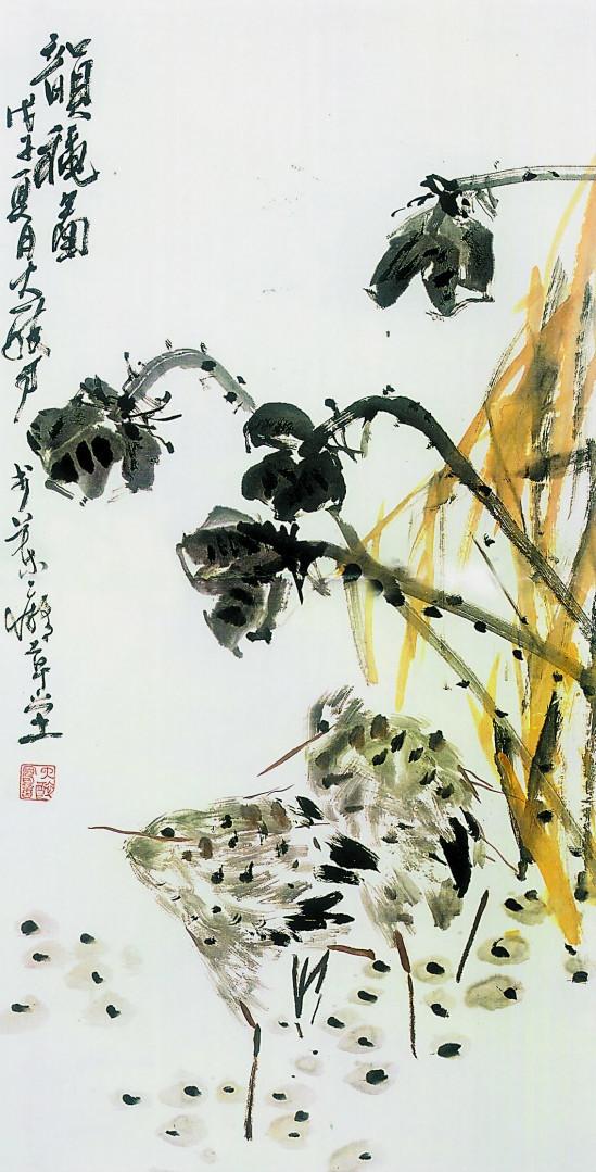 海派大写意画家朱大醉花鸟画作品