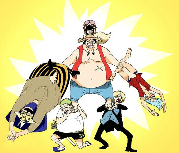 这张是参考弗兰奇将军中的合体状态,乔巴咬着罗宾的头,还咬出了血