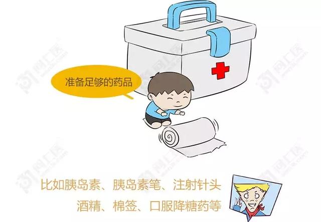 进行急救处理及转送      2,携带足够的治疗药物   糖尿病的治疗不