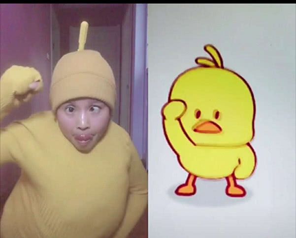 抖音"小黄鸭"火遍全网,人人开始跟风模仿,造型让人大笑!
