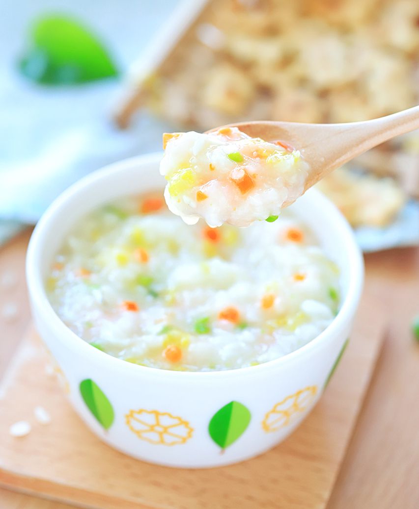 添加要领: ●粥里面的蔬菜,妈妈们可以根据宝宝的口味或者家里现有的