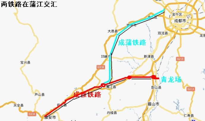 这条高铁就是成雅铁路,从成都出发,经过温江区,崇州,大邑,邛崃市,浦江