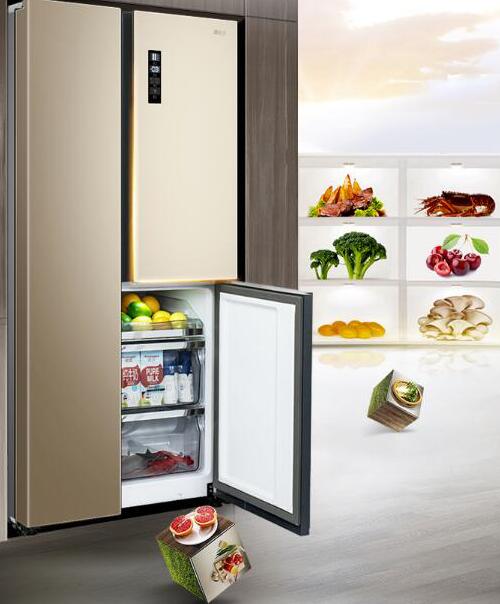 时尚造型给你新鲜感觉 论tcl502升t型对开三门冰箱