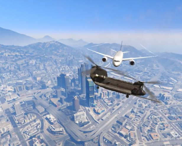 《gta5》空中浩劫!一架飞机被另一架撞击会发生什么?