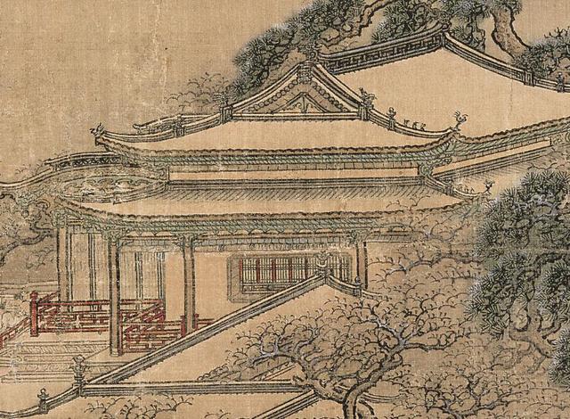 中国 工芸品 書画 掛軸 袁江「粱園飛雪圖」 故宮博物院監製 V 1605