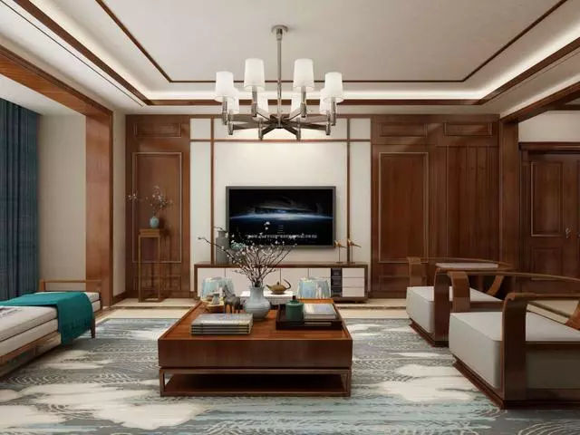 184平新中式风格,中式元素和色彩恰到好,空间