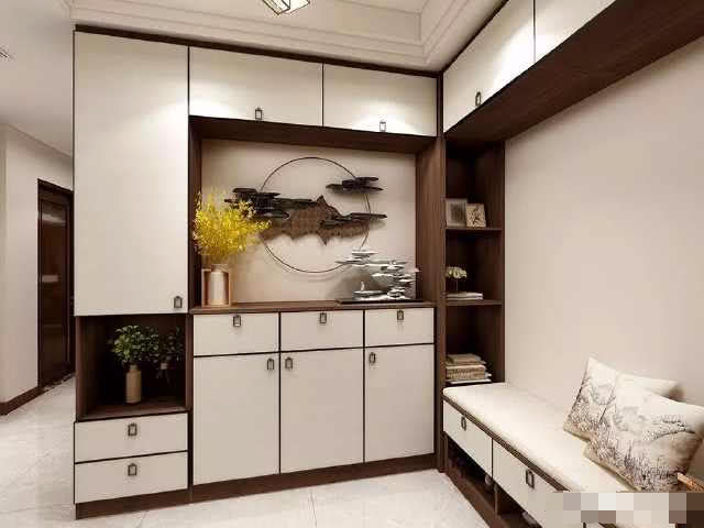 中式风格的进门玄关家装设计，营造出书香门第的清雅之感|玄关|隔断|玄关柜_新浪新闻