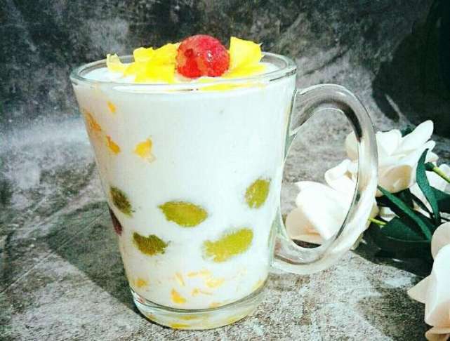 自制水果冻酸奶,口口透心凉,我家每天都要做一杯,好喝到爆