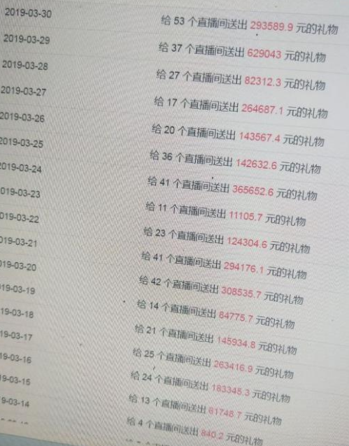 虎牙第一土豪15天刷了三百万,但是不及yy一土豪四天的数据