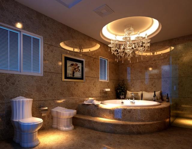 简欧风格浴缸装修效果图