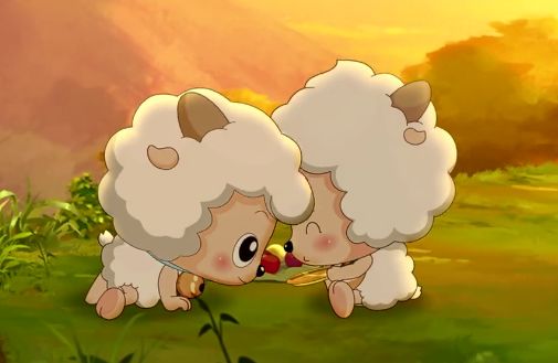 喜羊羊看到懒羊羊的爸妈后终于明白了他的发型怎么来的