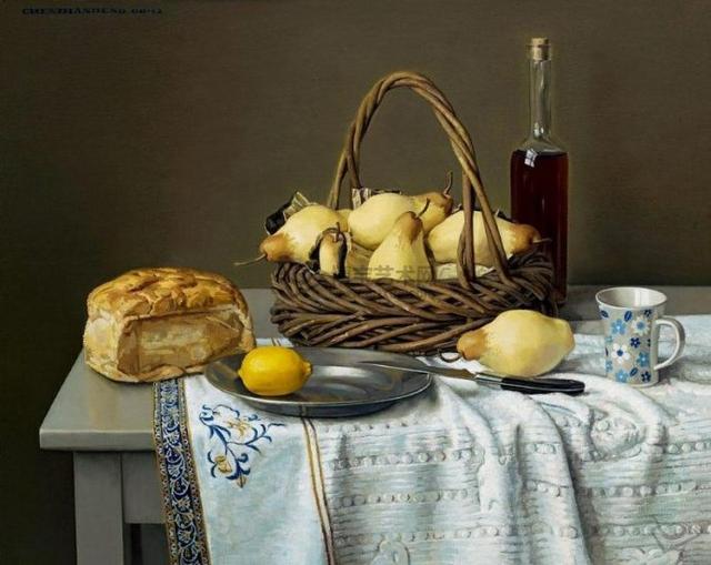 河北大学工艺美院教师陈占恒超写实油画作品欣赏