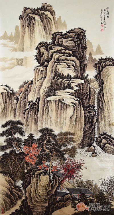 走廊尽头挂什么画好许吉尔手绘山水画为家中增添艺术的美感