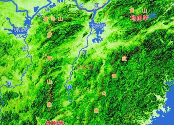 江西省地形轮廓图图片