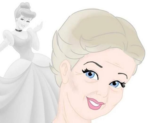 当迪士尼公主变老后,睡美人从公主变女王,仙度瑞拉也有了皱纹