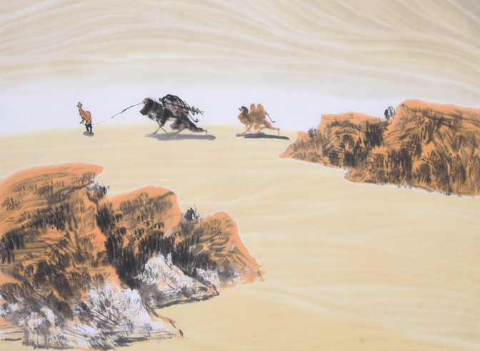 瀚海丝路情——大漠山水开拓者王旭升作品欣赏