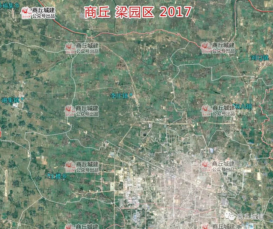 穿越时空商丘市梁园区各乡镇1966年卫星地图