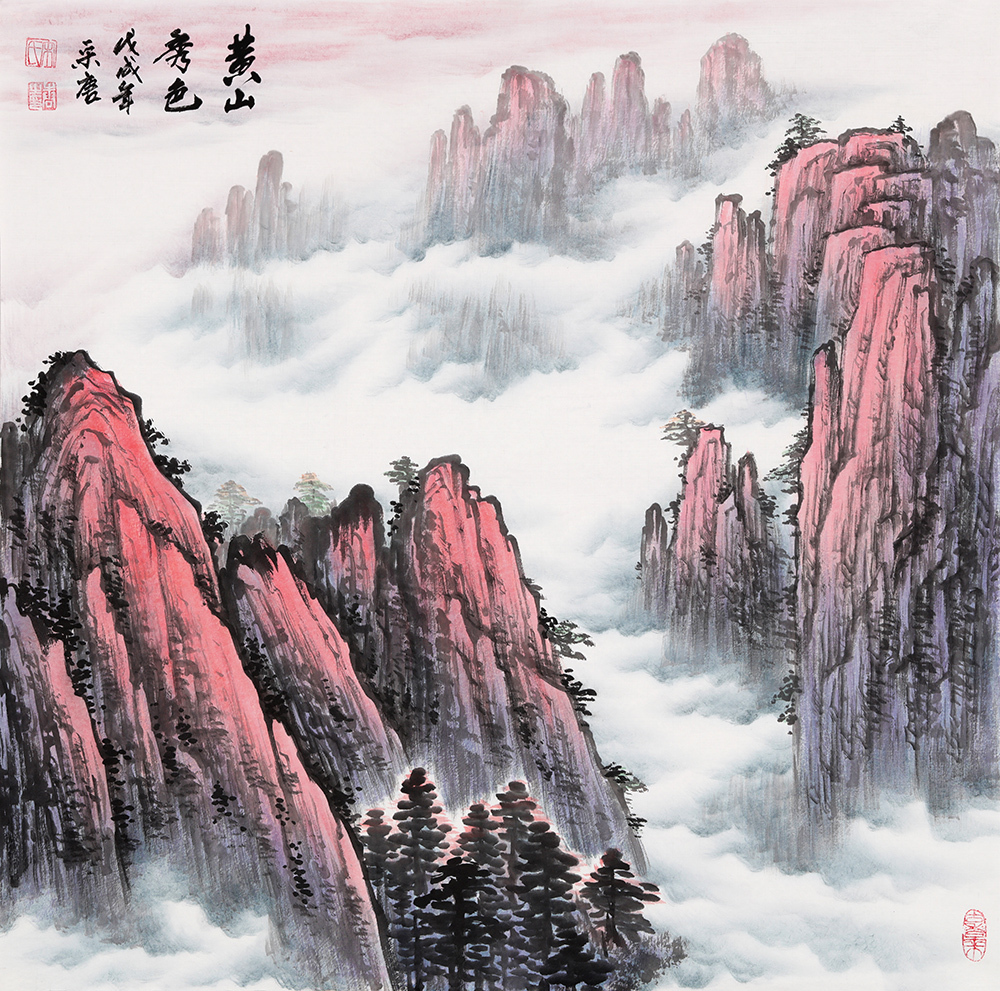 1,新房玄关挂画:苍松迎客,招财进宝!