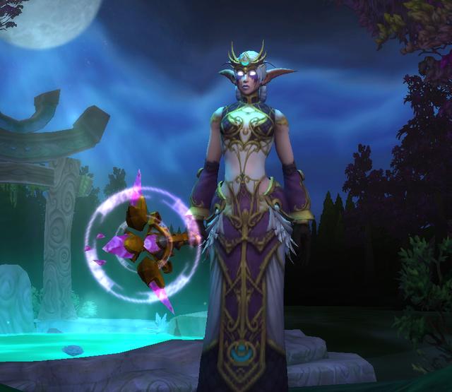 魔兽世界黑海岸幻化《皎月祭祀法衣》法系三阶不完全试穿