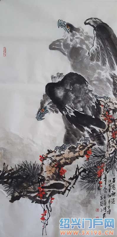 雄鹰展翅欲高飞实力派画家薛峰画鹰作品欣赏