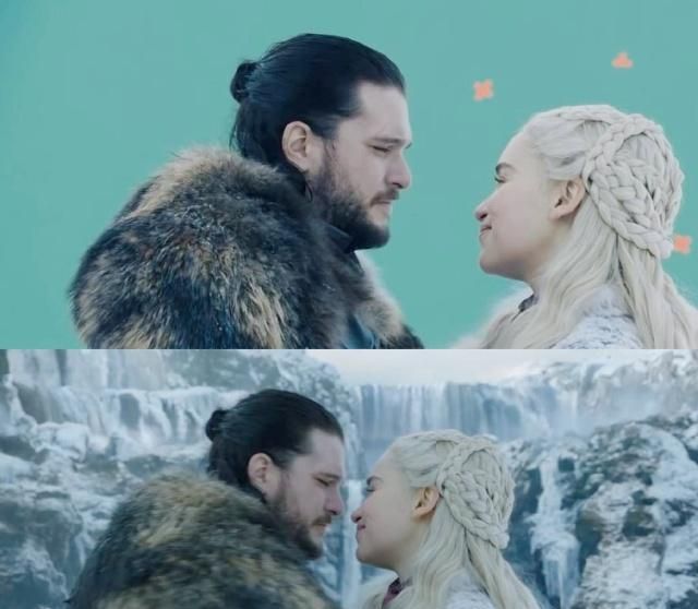 《权力的游戏》龙妈空想瀑布,雪诺骑塑料,网友:夜王真挺轻松